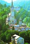 Lourdes, gezicht op de basiliek
