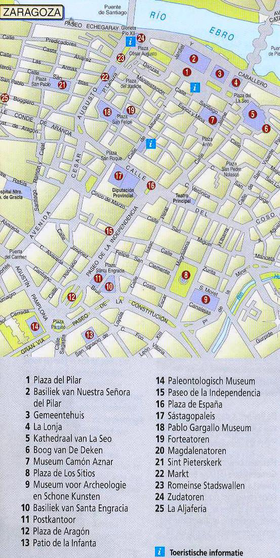 Plattegrond van Zaragoza
